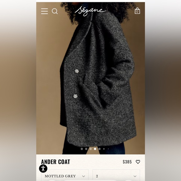 Sezane Ander Gray Wool Coat - Picture 3 of 10